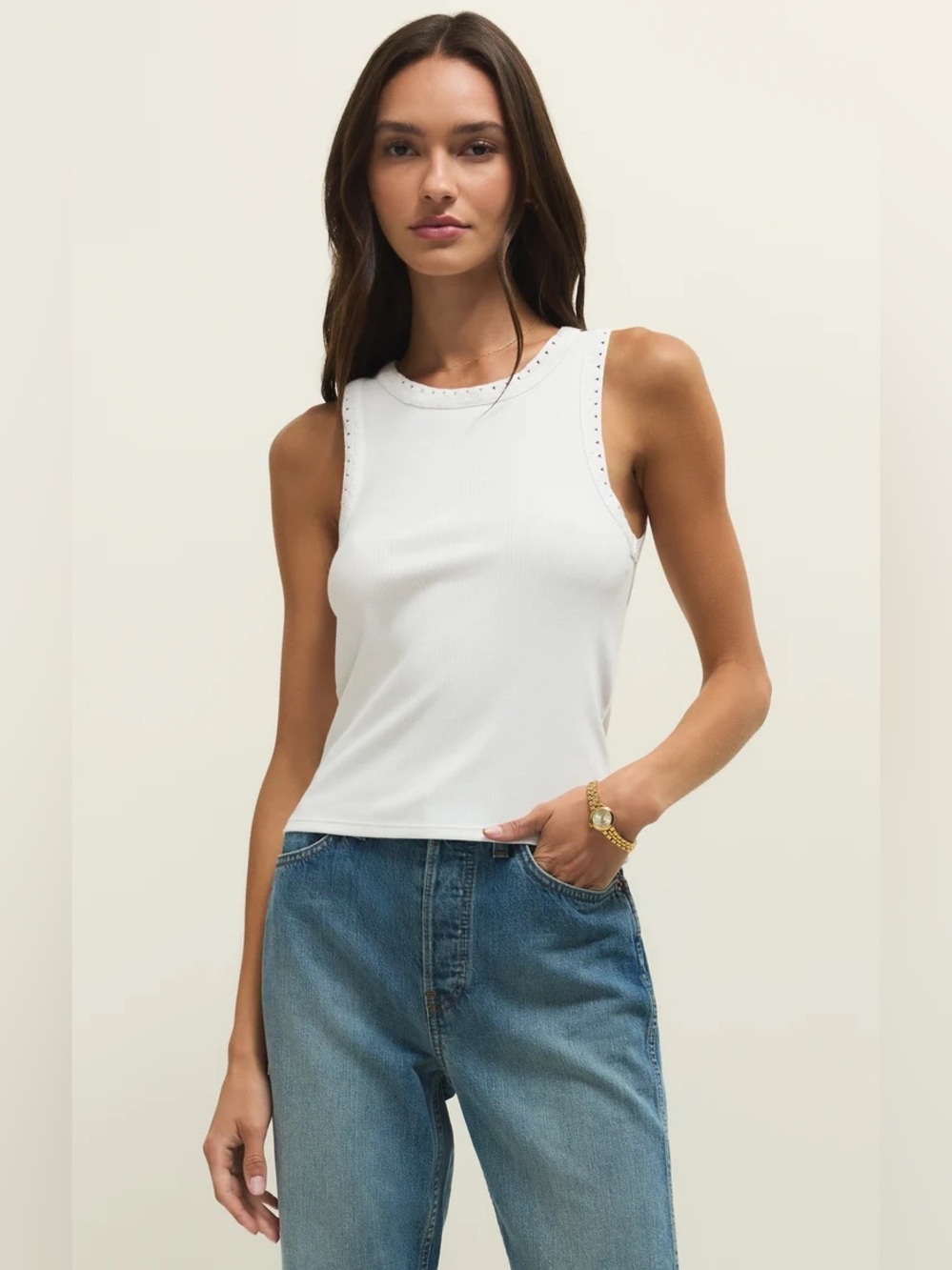 Z Supply Clarke Rib Tank in White
